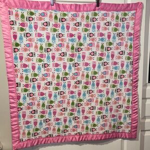 3/$30 Pink Owl Patterned Blanket